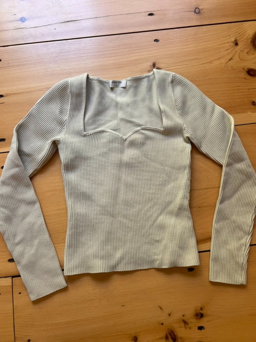 Aritzia Women's White and Cream Shirt